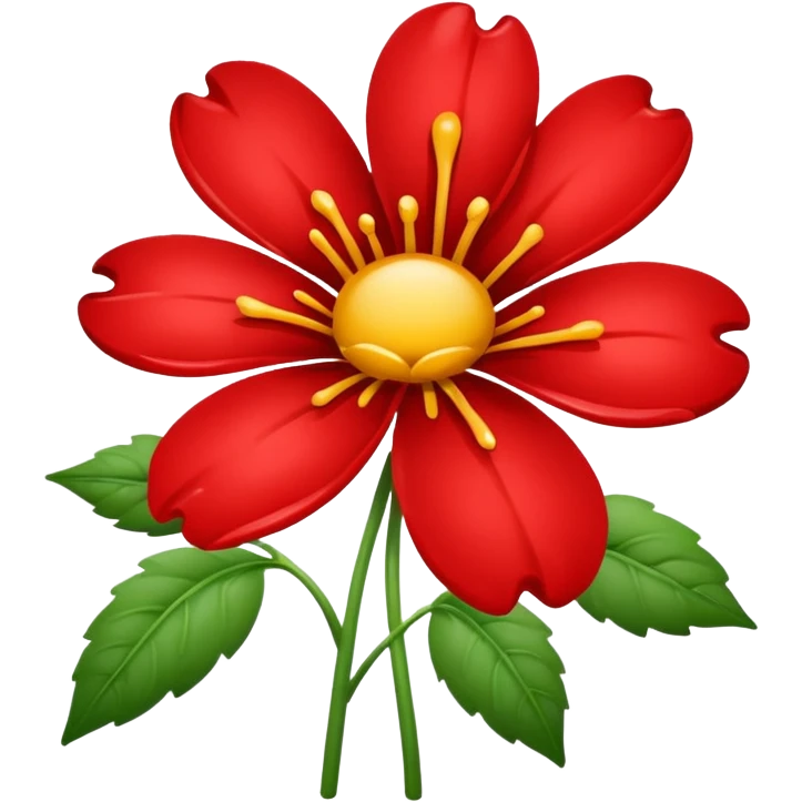 Flower with ketchup drizzled on top emoji