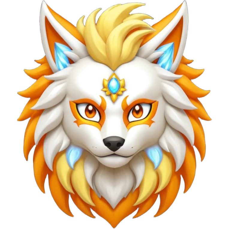 Pokemon legendary oragen and yellow solgaleo emoji