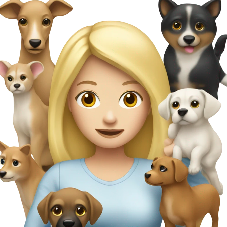 blonde white female holding animals  emoji