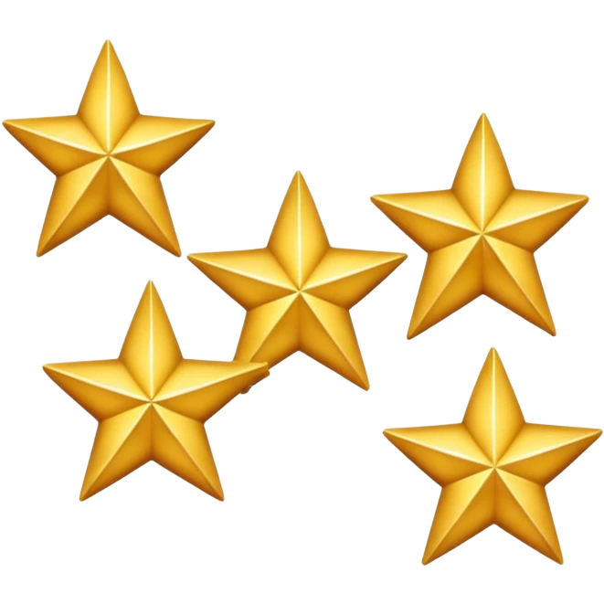 four small golden stars emoji