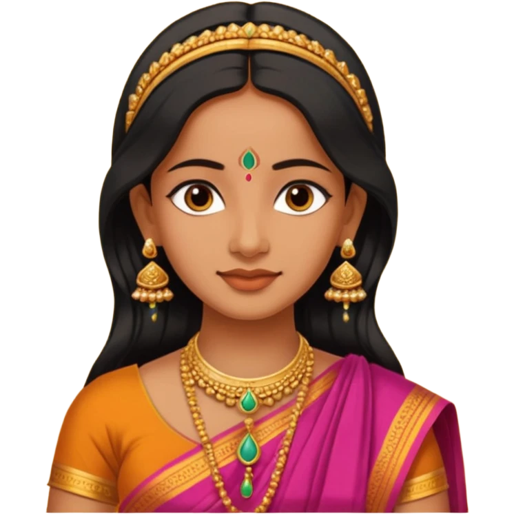 Maharastrian woman with maharastroan nosepin emoji