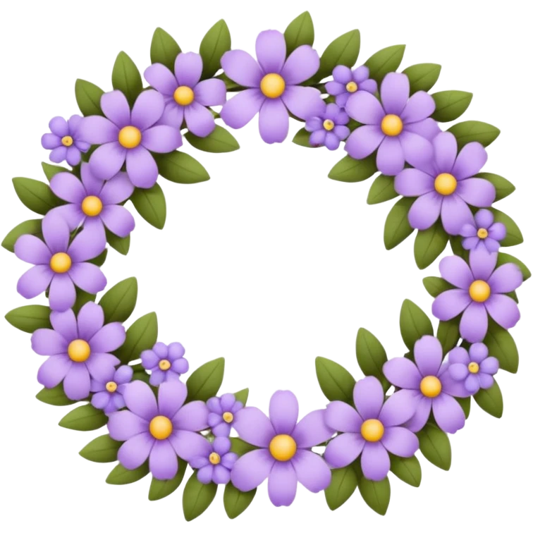 flowers wreath light purple emoji