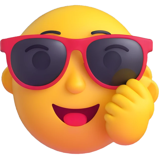 crying emoji with sunglasses on emoji