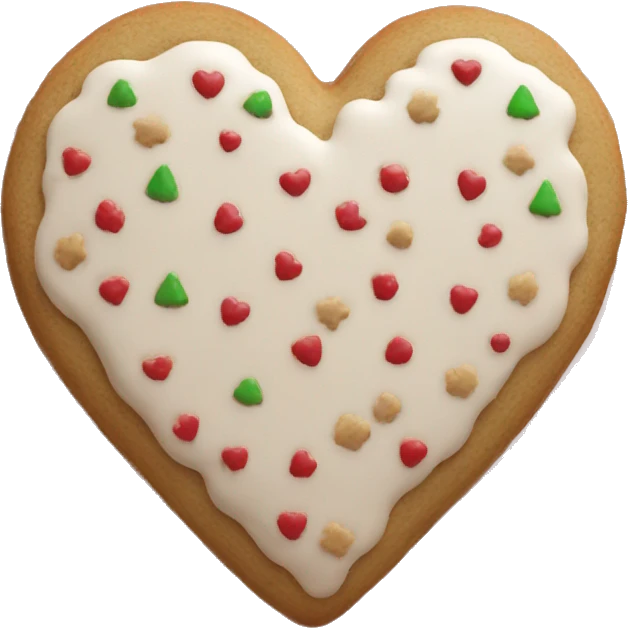 a single christmas cookie aesthetic clean heart shaped emoji