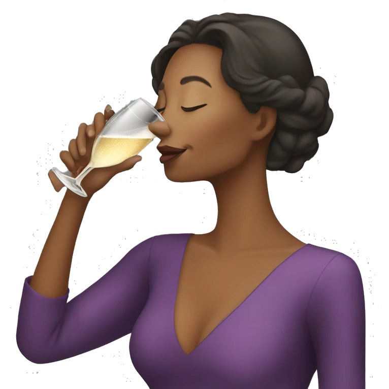 Woman drinking champagne  emoji