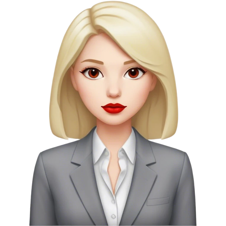 woman simple suit jacket shirt polish red emoji