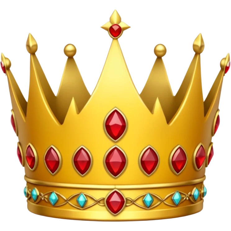 yellow crown with only red gems a lot red gems emoji