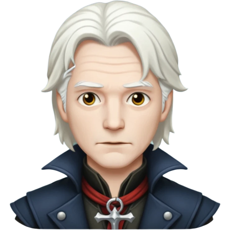 Van Helsing (male) from Dracula with white hair emoji