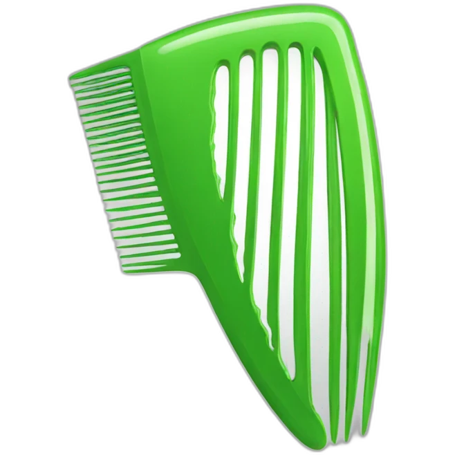 hair comb green emoji