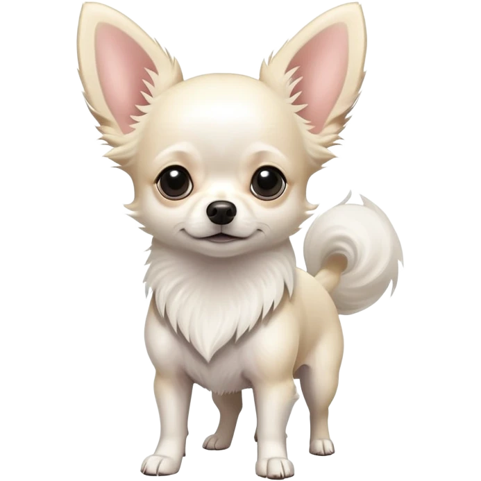 Elegant Hairy White chihuahua standing up emoji