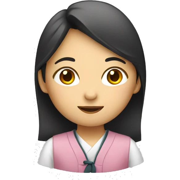 Asian girl teaching  emoji