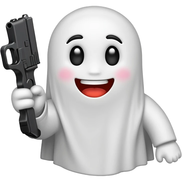 Emoji de Fantasma con glock en la mano emoji