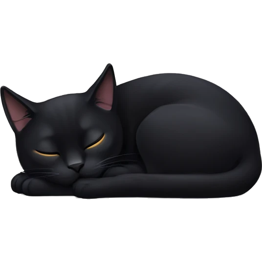 black cat sleeping emoji