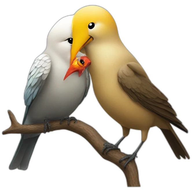 Putin kiss a bird emoji