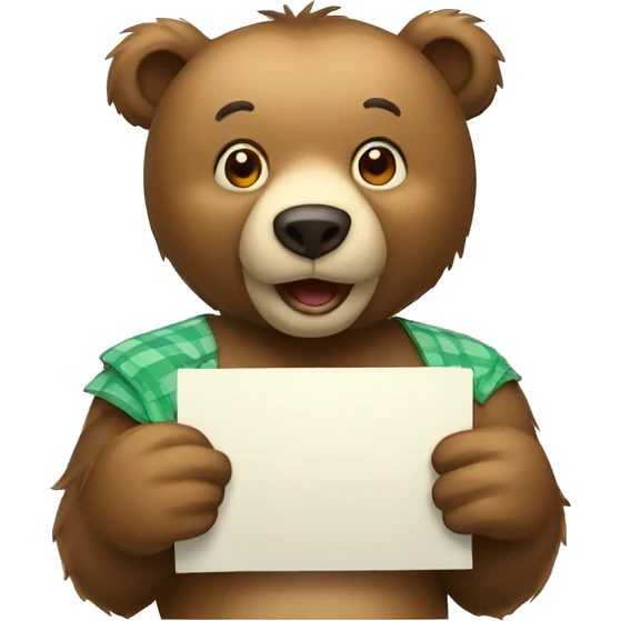 bear with check board emoji