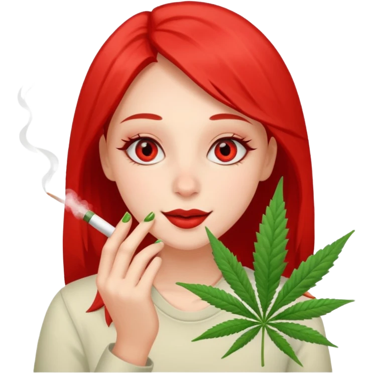 Girl happy smelling marijuana  emoji