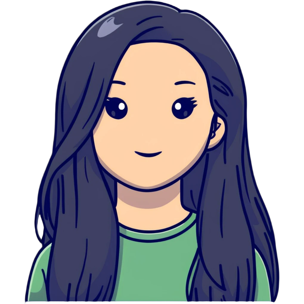 cute girl with long hair emoji