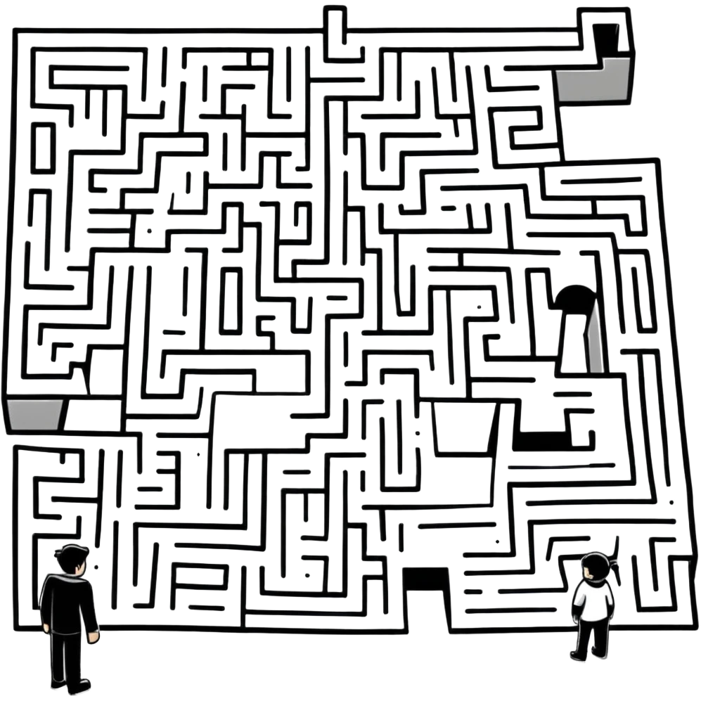 character lost in a maze emoji