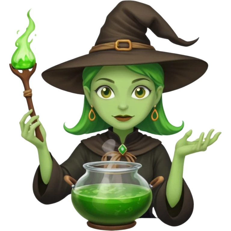 green witch cooking potion emoji
