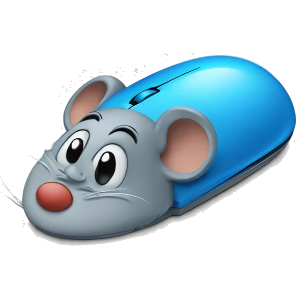 computer mouse with smurf sitting on it emoji