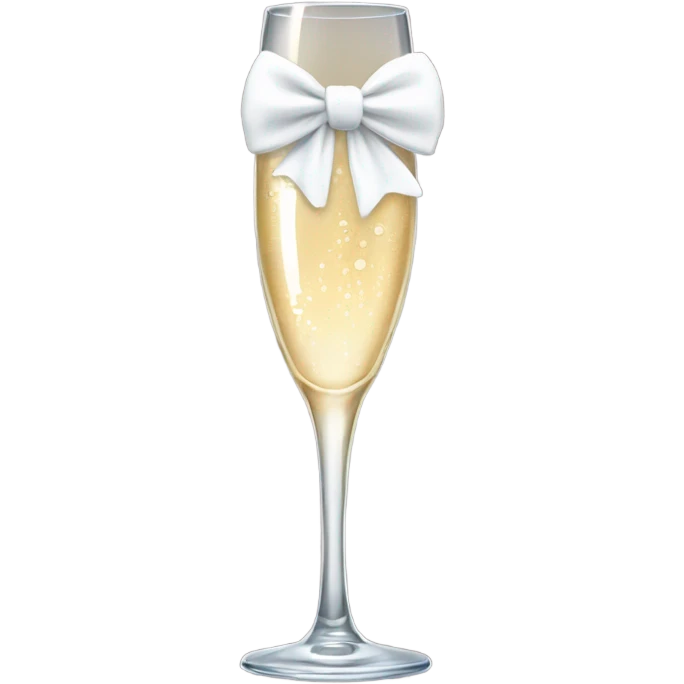 Champagne glass with white bridal bow emoji