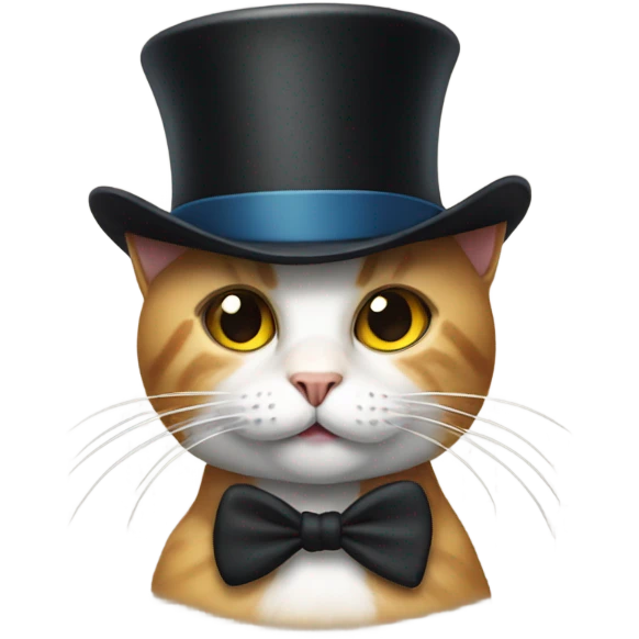 Cat wearing a top hat emoji