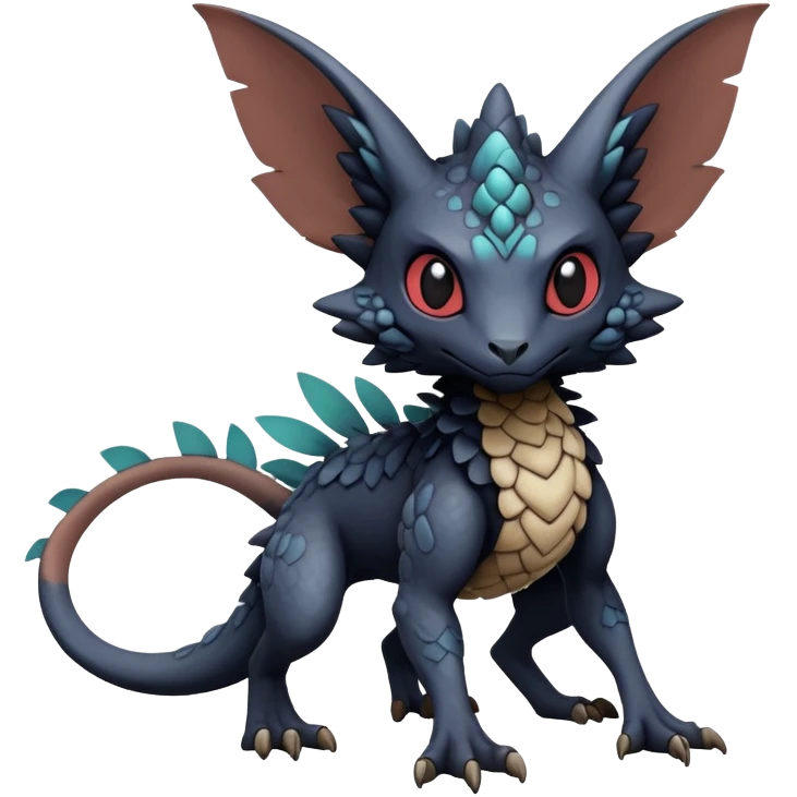 Dark edgy exotic anthropomorphic painted Fakémon-Pokémon-Trico-Vernid-creature emoji