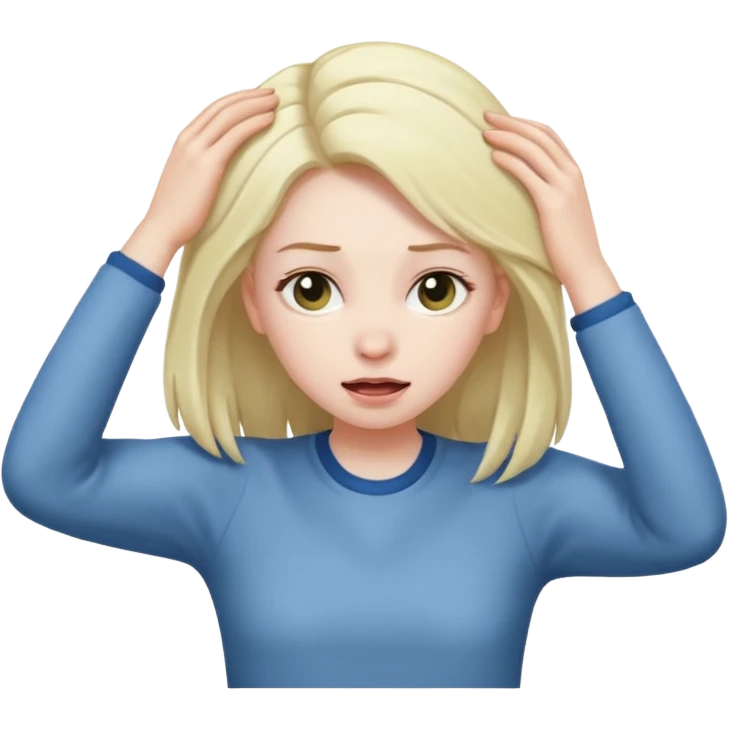 girl pulling her hair  emoji