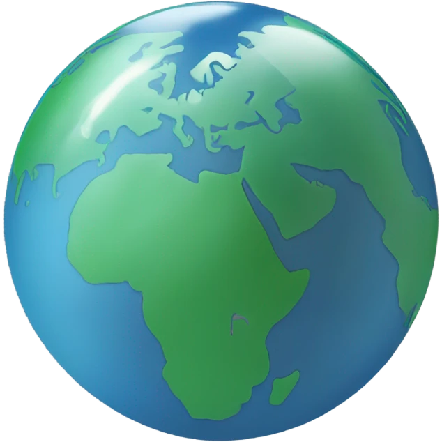 Earth globe with a focus on the african continent and a peace symbol emoji