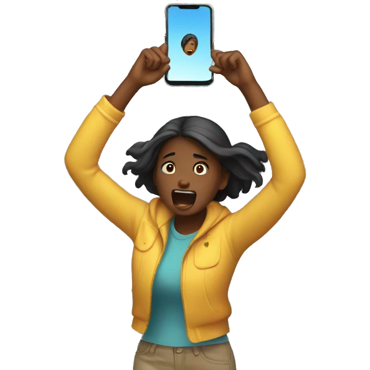Girl losing phone emoji