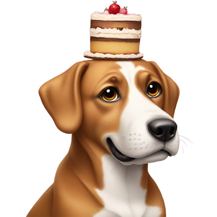 Dog with cake on head emoji