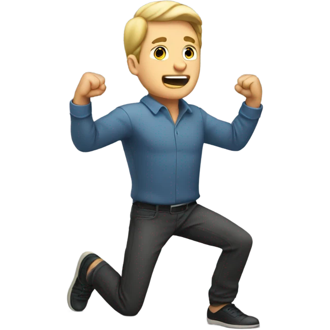 White man kneeling with fist in the air  emoji