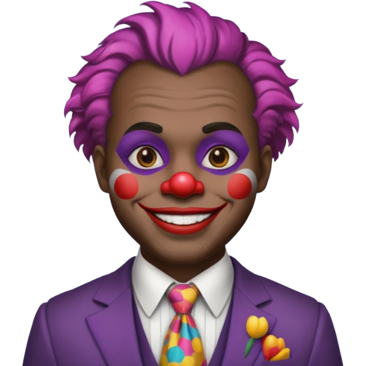 black man Clown with a tie and suit emoji