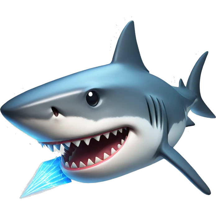 Shark with lasers mounted on his head emoji