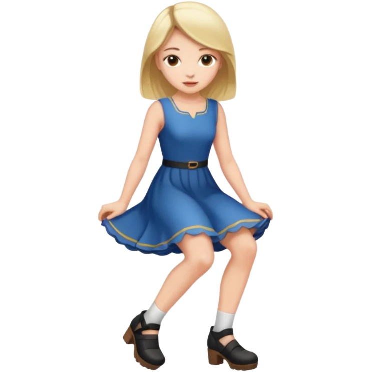 Beautiful girl with one knee down emoji