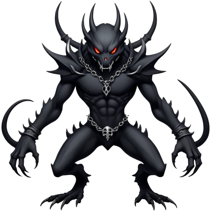 Gothic badass cool complex aesthetic-scenery-Fakémon-creature (full body) emoji