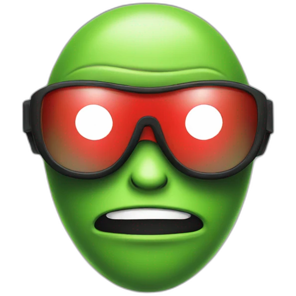 Green Alien ninja with red glasses emoji