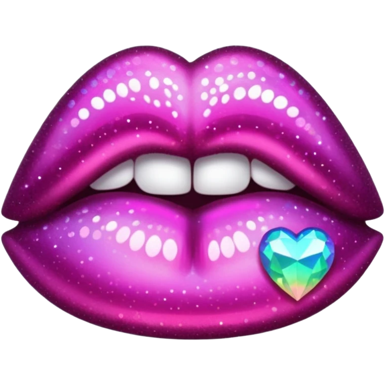glitter dark pink kiss  emoji