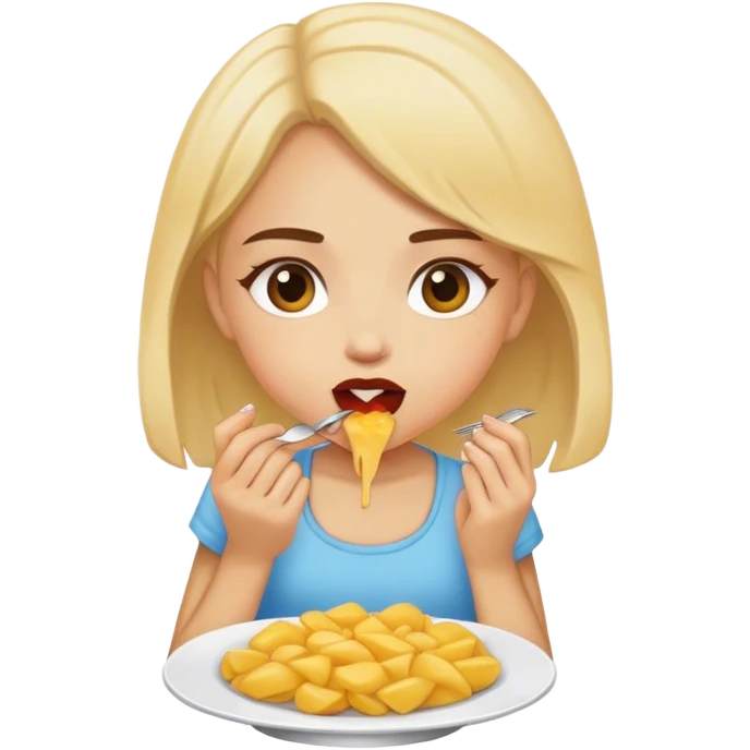 Chica comiendo  emoji