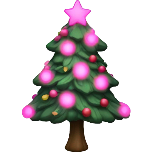 christmas tree with pink light  emoji