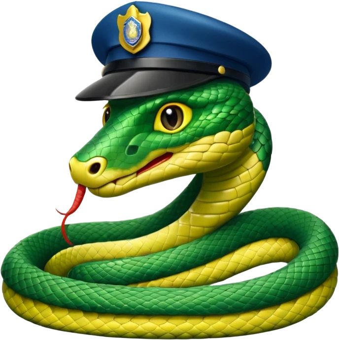 Snake wearing police hat and tie.
















 emoji