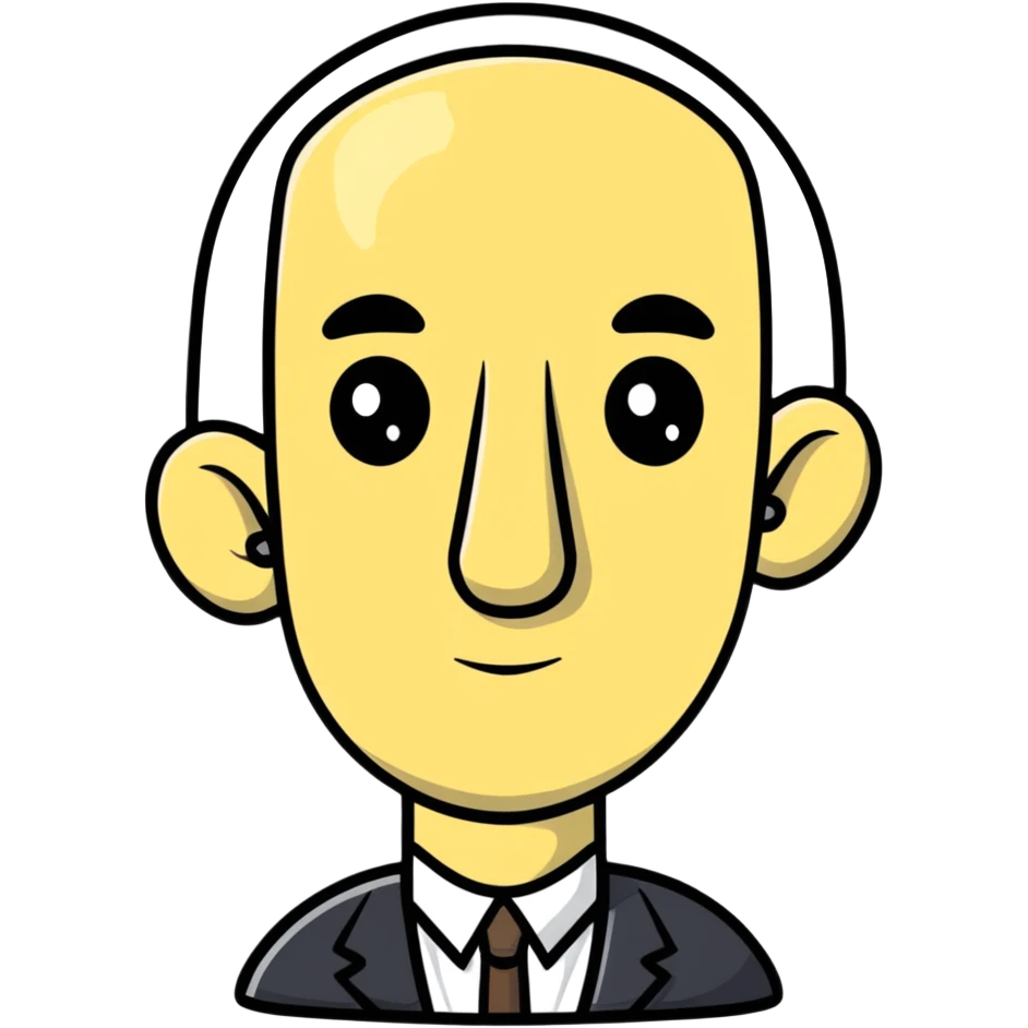 man with rectangle shaped head and big nose emoji