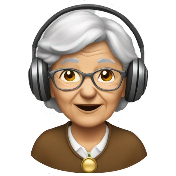 Old woman with a bells with headphone emoji