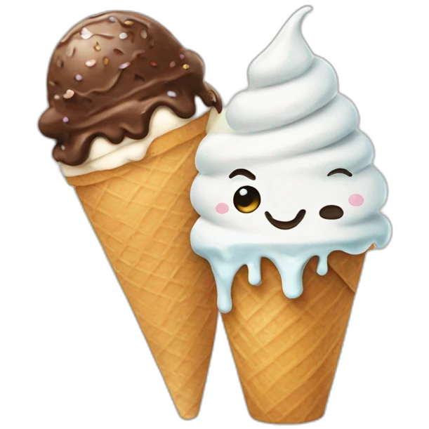 Doodle eating ice crean emoji