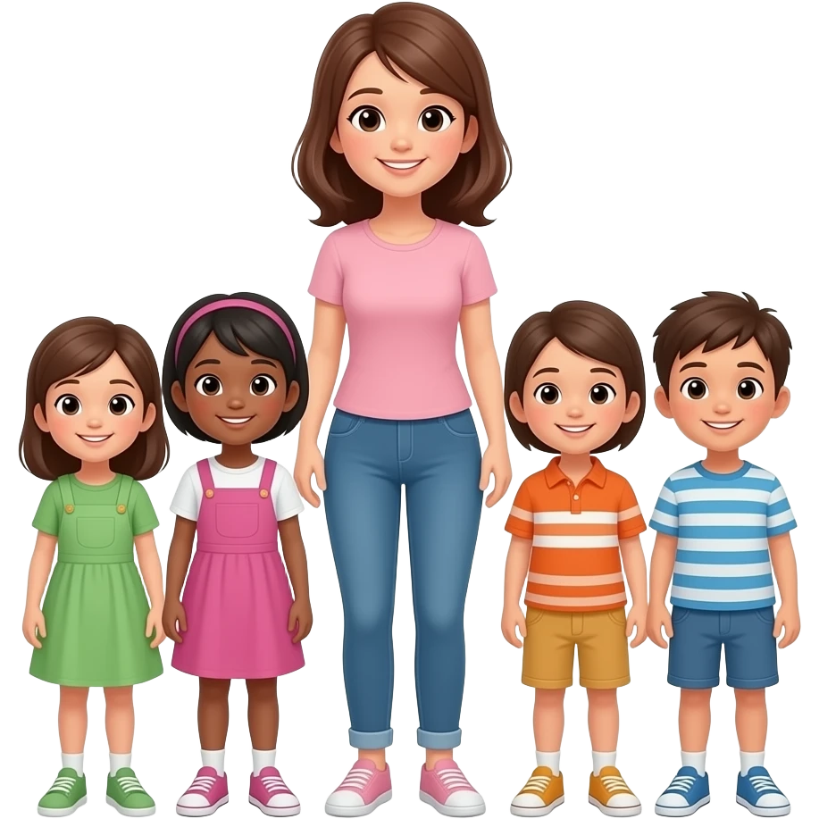 Mom standing next to children emoji