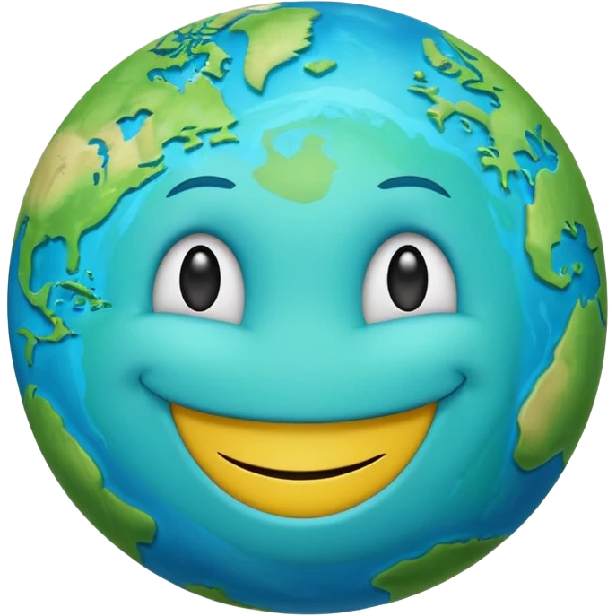 planet earth smiley face emoji