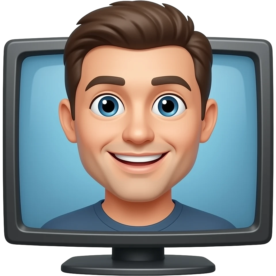 i want to make a emoji that a picture smiling with my tv emoji