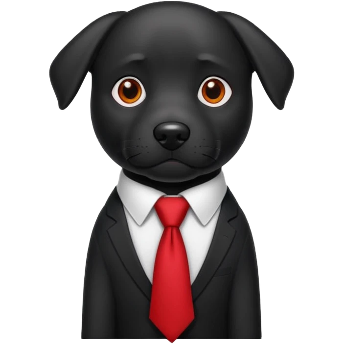 black dog with red tie,white shirt emoji