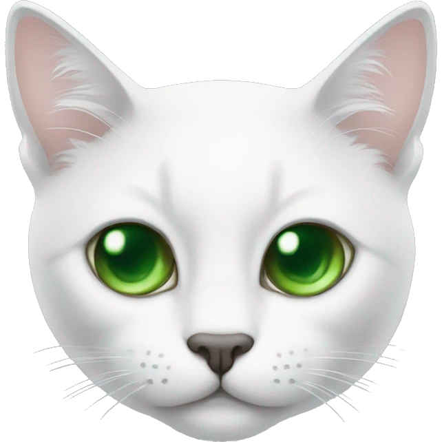 gato blanco con los ojos verdes emoji