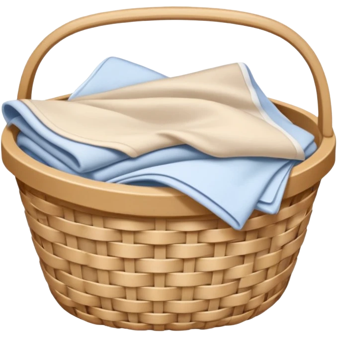 A basket of light beige and white color laundry emoji